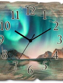 Artland Wanduhr Auroraborialis - Nördliches Polarlicht (wahlweise mit Quarz- oder Funkuhrwerk, lautlos ohne Tickgeräusche)