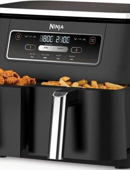 NINJA Heißluftfritteuse AF200EU Ninja Foodi, 2400 W, 4-in-1 Dual Zone, 7,6 L