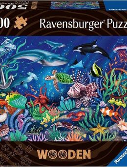 Ravensburger Puzzle Wooden, Unten im Meer, 500 Puzzleteile, Made in Europe