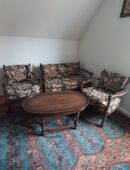 Tisch Holztisch Sitzgruppe mit Stühle Sitzecke Vintage in 88696