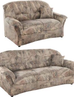 DOMO collection Polstergarnitur Bahia belastbar bis 140kg/ Sitz, mit Federkern, (Set), Microfaser MELROSE®, mocca