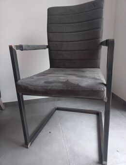 8 Lederschwingstühle in grau/metall - Rheda-Wiedenbrück