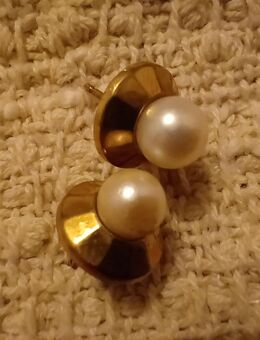 Ohrringe Ohrstecker mit schöner Zuchtperle, Perle 333er Gold - Düsseldorf