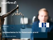 Sachbearbeiter/in für Patentrecht w/m/d - Frankfurt (Main)