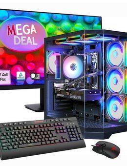 GAMEMAX MegaDeal Gaming-PC-Set HYPE-A BK PC-Komplettsystem (27", AMD Ryzen 5 7500F, GeForce RTX 5060, 32 GB RAM, 1000 GB SSD, Windows 11 + MSI PRO MP273A LED-Monitor, 69cm (27)