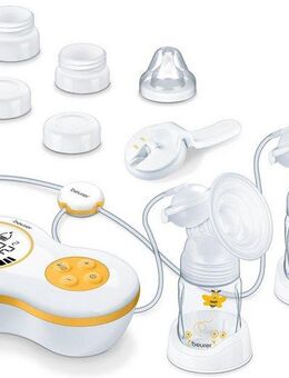BEURER Elektrische Doppelmilchpumpe BY 70 inkl. Handpumpe, Für beid- und einseitiges Abpumpen geeignet, 10 Stimulationsstufen