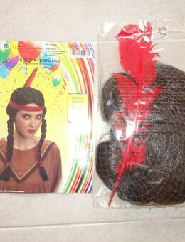 Indianerperücke mit roter Feder zu verkaufen *neu* - Walsrode