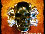 Skull Ring Totenkopf schwarzes Horn & Silber Unikat handgemacht - Köln