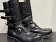 Motorrad Leder Stiefel Punk Gothic Boots mit Schnallen Gr44 in 50672