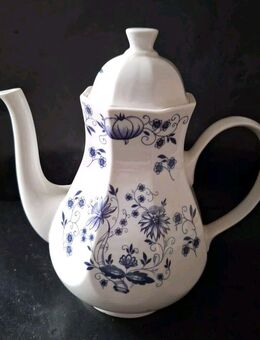 Fena Porzellan Kaffeekanne Goldrand Kanne 1Liter Deckel Gesamthöhe 25cm Blumen - Essen