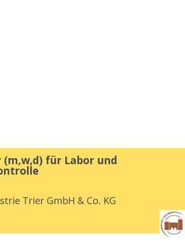 Mitarbeiter (m,w,d) für Labor und Qualitätskontrolle - Trier