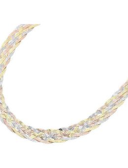Smart Jewel Collier Heringbonekette tricolor, Silber 925
