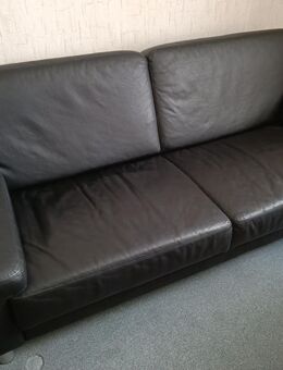 Ledersofa schwarz, 3-Sitzer / echtes Leder - Ölbronn-Dürrn
