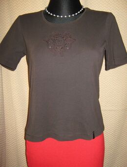NEUw * Edel * Glitzer * Pailletten * Stickerei * Kurzarm * Bodycon * T- Shirt "Gerry Weber" Gr. 36- 38/ S * schoko- braun * - Riedlingen