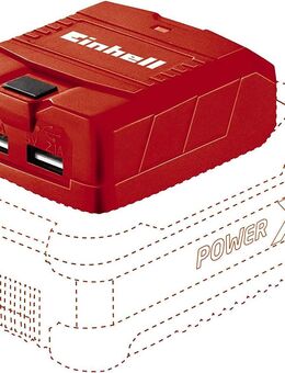 Einhell USB Akku Adapter TE-CP 18 Li USB Solo Power X-Change (Li-Ion, 18 V, externe Stromquelle für Handy, MP3-Player, Tablet etc, 2 USB-Anschlüsse, ohne Akku und Ladegerät) - Wuppertal
