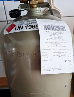 5Kg Propangasflasche grau … neuwertig – 1 Mal befüllt - Pfandflasche - Weimar