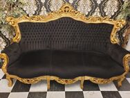 Barock 3 Sitz Couch mit Federkernsitz in Schwarz Gold in Köln Neuehrenfeld - Köln