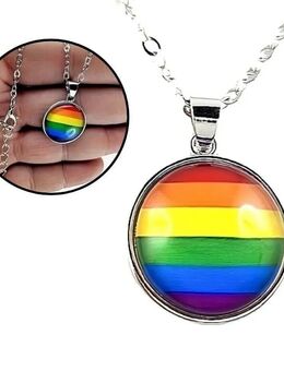 Halskette Mit Anhänger Regenbogen Farbige Runde Halsschmuck Modeschmuck 7,90 €* - Villingen-Schwenningen