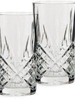 ECHTWERK Longdrinkglas Highball-Gläser Set, 350ml, Glas, mit Schliffoptik und Reliefstruktur
