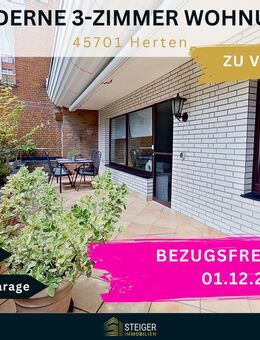 Helle 3-Zimmer-Eigentumswohnung mit Loggia, Garage und Gemeinschaftsgarten in Herten-Westerholt - Herten