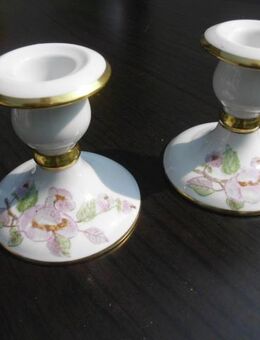 2 Porzellan Kerzenleuchter zus. 6,- Handmalerei Leuchter Kerzenhalter Kerzenständer Deko Retro Vintage - Flensburg