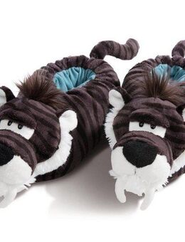 Nici Säbelzahntiger Plüsch Hausschuhe Hausschuh mit plüschigem Tiger Motiv