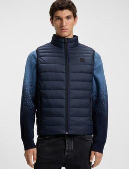 BOSS ORANGE Steppweste Odeno Stehkragen, slim fit, kurze Länge
