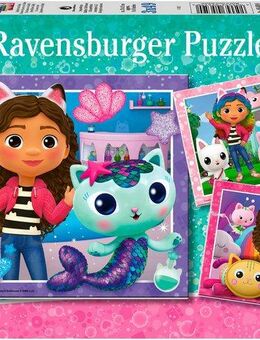 Ravensburger Puzzle Spielzeit mit Gabby, 147 Puzzleteile, 3 x 49 Teile, Made in Europe