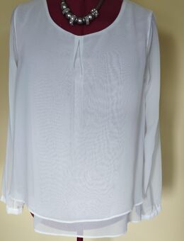 Chiffon Bluse in weiß, Gr. 40/42 - Kaltenkirchen
