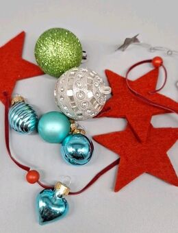 Bastelzubehör Material Weihnachten Kugeln, Sterne, kleiner Engel Glas, Filz Holz - Essen