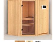 Karibu Sauna Tomke, BxTxH: 170 x 151 x 198 cm, 68 mm, (Set) 3,6-kW-Bio-Plug & Play Ofen mit externer Steuerung