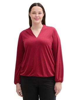 TOM TAILOR PLUS Langarmshirt mit V-Ausschnitt