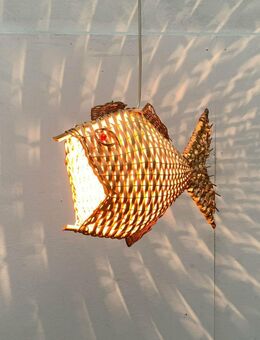 Mid Century Fish Pendant Lamp zu Teak Space Age 50er 60er 70er - Hamburg Hamburg-Nord