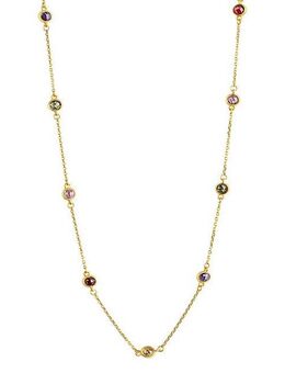 CELESTA Kette mit Anhänger 375 Gelbgold mit Zirkonia bunt