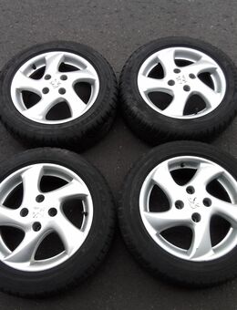 4 gebrauchte Original Peugeot 206 CC Alufelgen W 195 55 15 Winterreifen 2C - Sprendlingen