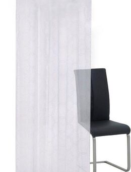 decolife Gardine Vilda (1 St), Ösen, halbtransparent, Wirkware, weiß mit silberfarbigen Akzenten