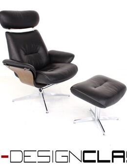 fast wie neu! Hjellegjerde Fjörds skandinavischer Funktions- Lounge Chair Relax Sessel Leder Chrom - Hamminkeln Zentrum