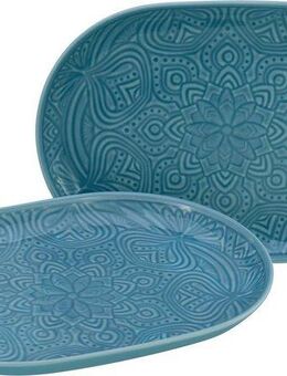 CreaTable Servierplatte Orient Mandala, Porzellan, (Set, 2-tlg), Servierset, je 28x20 cm