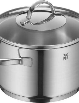 WMF Fleischtopf Provence Plus, Kochtopf groß mit Glasdeckel, Suppentopf Induktion, Cromargan® Edelstahl Rostfrei 18/10, für alle Herdarten geeignet, unbeschichtet, spülmaschinengeeignet