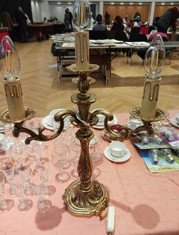 Tischlampe, Messing 4 flaimming , Alt - Lampertheim