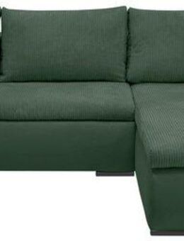 Home affaire Ecksofa Win, L-Form, Breite 285cm, optional mit Schlaffunktion und Bettkasten, dunkelgrün, Cord