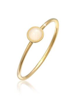 Elli Premium Fingerring Solitär Rosa Quarz Edelstein 375 Gelbgold