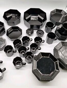 Octime Arcoroc France, schwarz 69 Teile Service ganze Serie - Essen