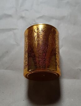 Kleines Windlicht, Teelichthalter, gold, rot - Hamburg Wandsbek