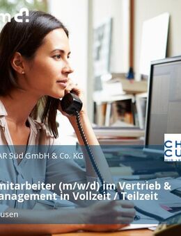 Vertriebsmitarbeiter (m/w/d) im Vertrieb & Kundenmanagement in Vollzeit / Teilzeit - Zusmarshausen