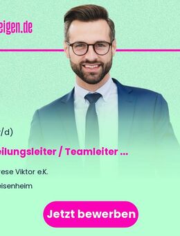 Abteilungsleiter / Teamleiter - Markt / Schließkraft (m/w/d) - Meisenheim