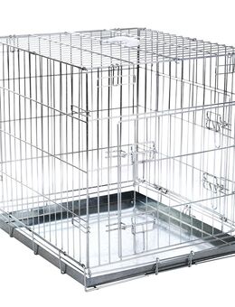 Sparpaket: Transportkäfig Double Door + Kuschelkissen für Hundeboxen - Größe L + Kissen