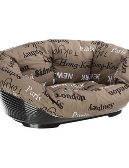 Set Ferplast Hundekorb Siesta Deluxe mit Überzug Sofà - Cities - Größe 10: L 93,5 x B 68 x H 28,5 cm