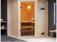 welltime Sauna Anni, BxTxH: 145 x 145 x 187 cm, 38 mm, 3,6-kW-Plug & Play Ofen mit ext. Steuerung