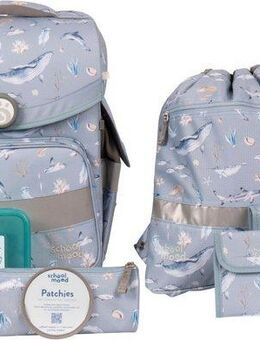 SCHOOL-MOOD® Schulranzen Timeless, Nordic Collection, Aqua (Set, 7-tlg), aus recyceltem Material